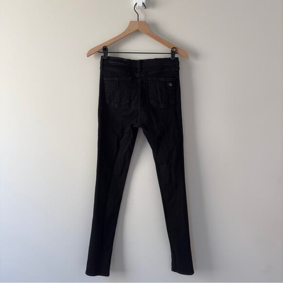Rag & Bone Lace Up Skinny Jeans Black Coal cotton blend casual pockets high rise - Picture 3 of 13